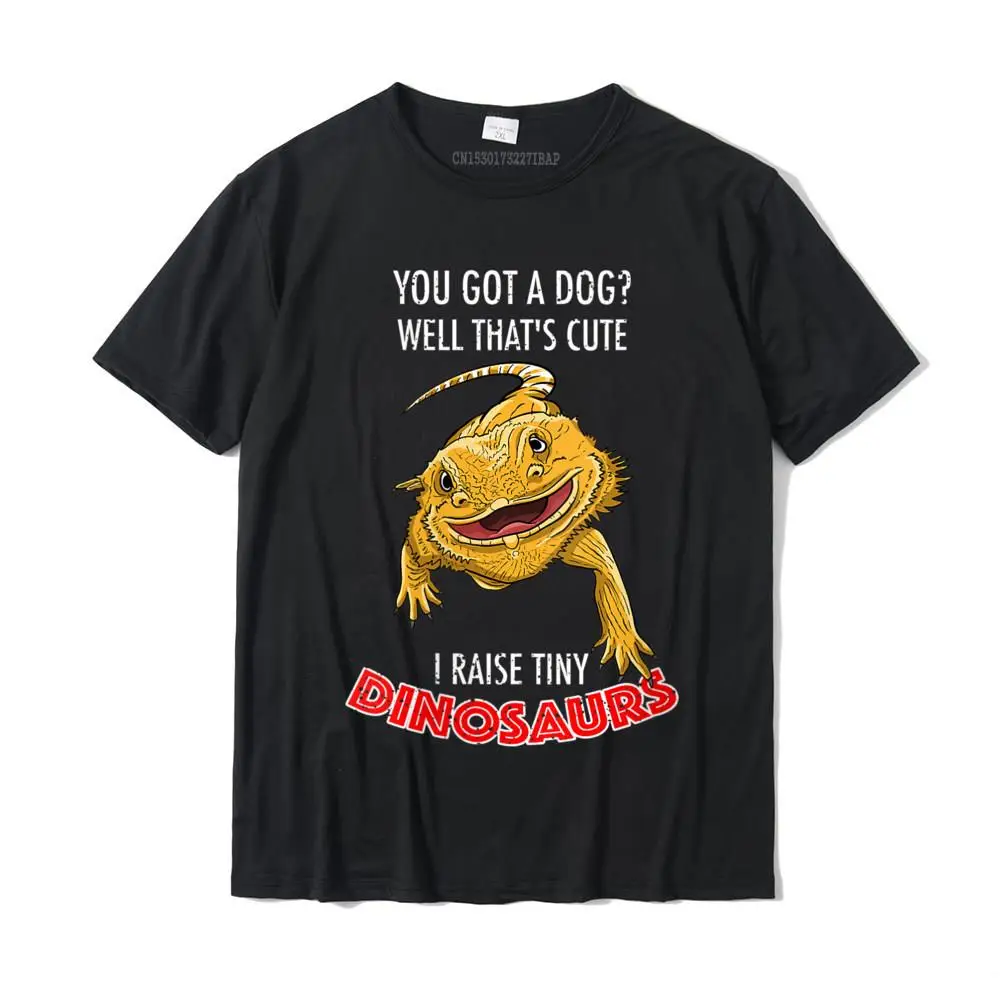 Camiseta de algodón para hombre y mujer, prenda de vestir, con diseño divertido de dinosaurio pequeño, dragón barbudo, para el verano