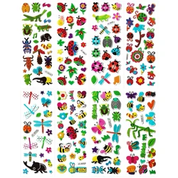 8 Sheets Cute Insect Dragonfly Bee ladybug 3D Bubble Puffy PVC Decorative Animal Stickers DIY Kids Early Education Cognition Toy