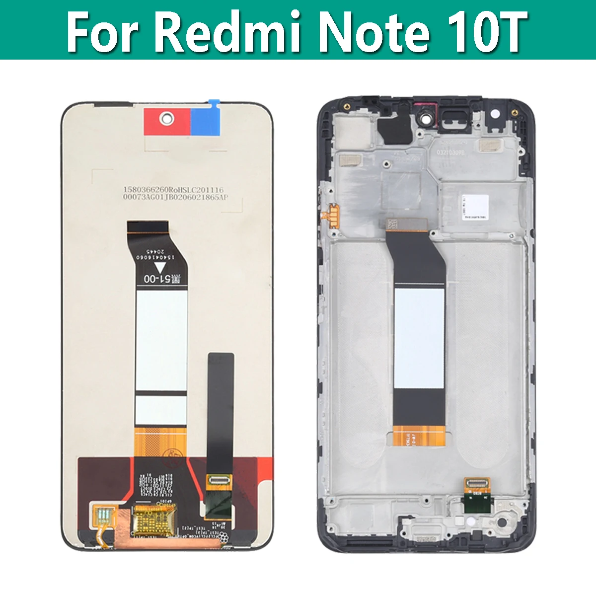 

For Redmi Note 10T 5G LCD Display Touch Screen Digitizer Assembly With Frame M2103K19Y M2103K19I