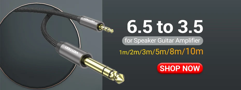 Vention 6,5 mm auf Klinke 3,5 mm Mikrofon-Audiostecker für Verstärker E-Gitarre Adapter Aux-Kabel 3,5 Klinke 6,35 Konverter 2 Stück – Detail 1