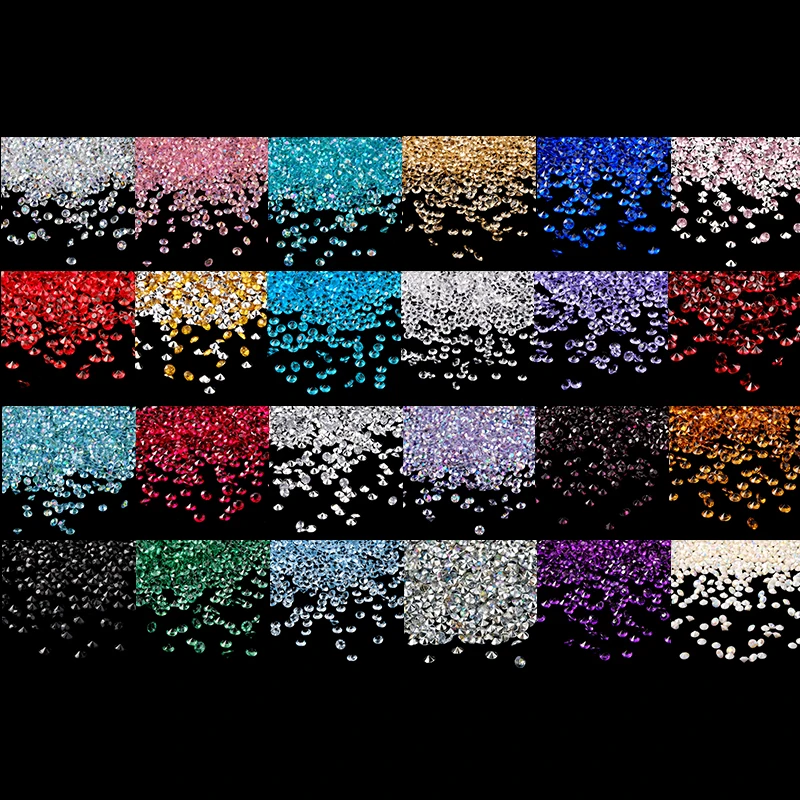 1000 Stks/partij 24 Kleuren In Voorraad (24G) 4.5Mm 1/3 Karaat Acryl Crystal Diamond Tafel Scatterconfetti Wedding Party Decoratie