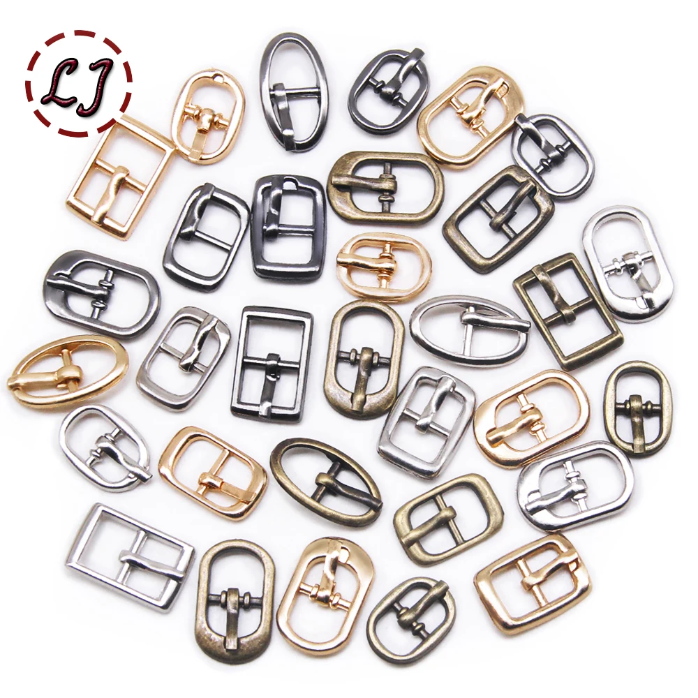 New 30pcs Silver Gun-black Gold Small Square Oval Alloy Metal Shoes Bags Belt Pin Buckles DIY Accessory Sewing