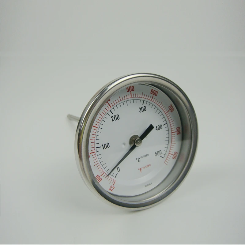 0-500C&F Double scale stainless steel Back Connection Industry bimetal thermometer