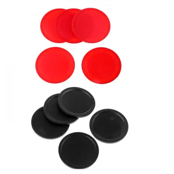 10 Pieces Air Hockey Pucks For Full Size Air Hockey Tables Red Black 60mm 50mm