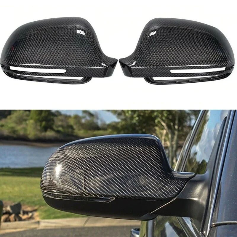 Carbon Fiber Rear Side View Mirror Cover Car Accessories Fit For Audi B8 A3 Q3 RS3 A4L A5 A6L RS6 A8L S8 Replace Style