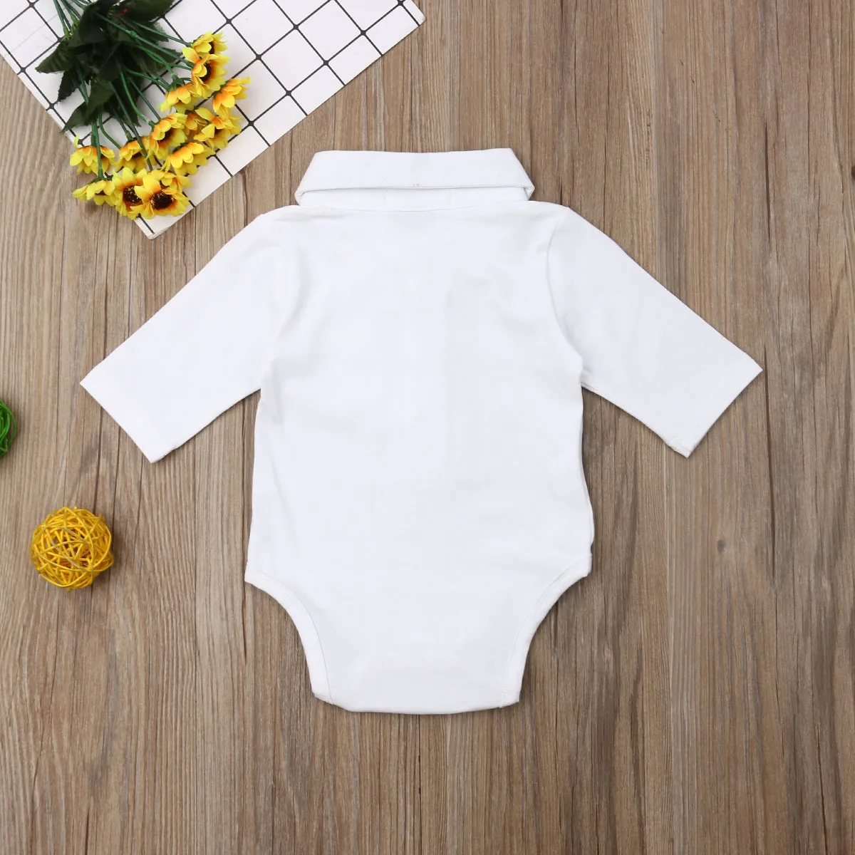 Baby Summer Clothing Infant Baby Boy Gentleman Solid Formal Bodysuit Short Sleeve Turn Down Collar Shirts Jumpsuit Set