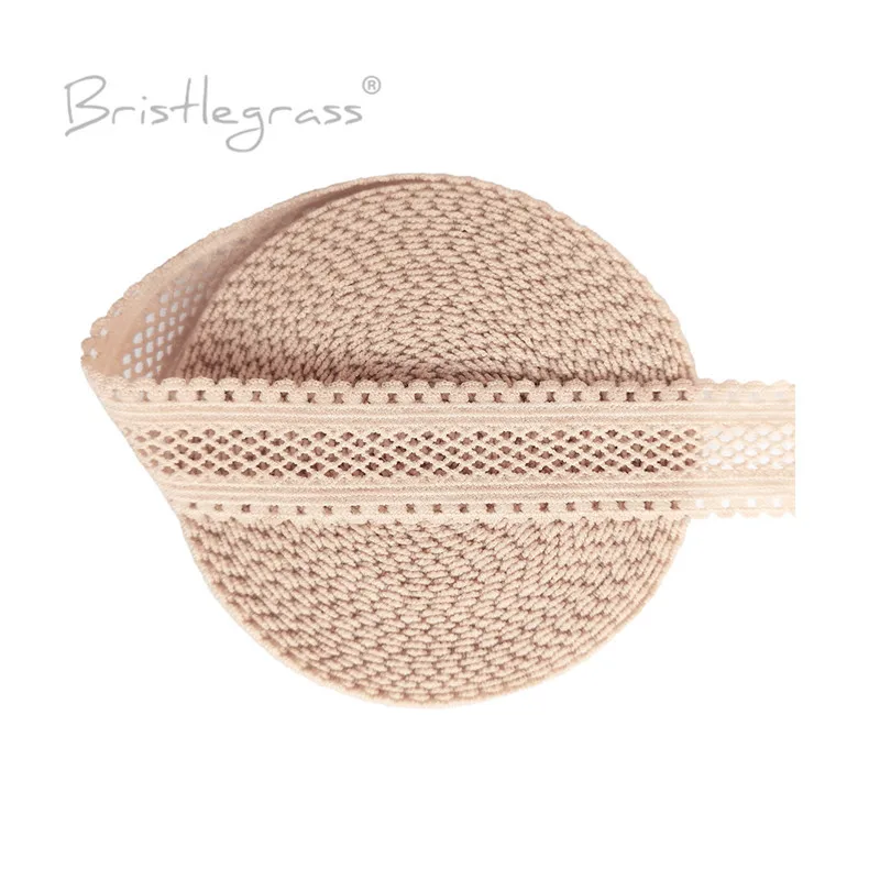 

BRISTLEGRASS 50 100 Yard 5/8" 15mm Picot Loop Frilly Mesh Lace Trim Elastic Spandex Band Hair Tie Headband Lingerie Sewing Craft