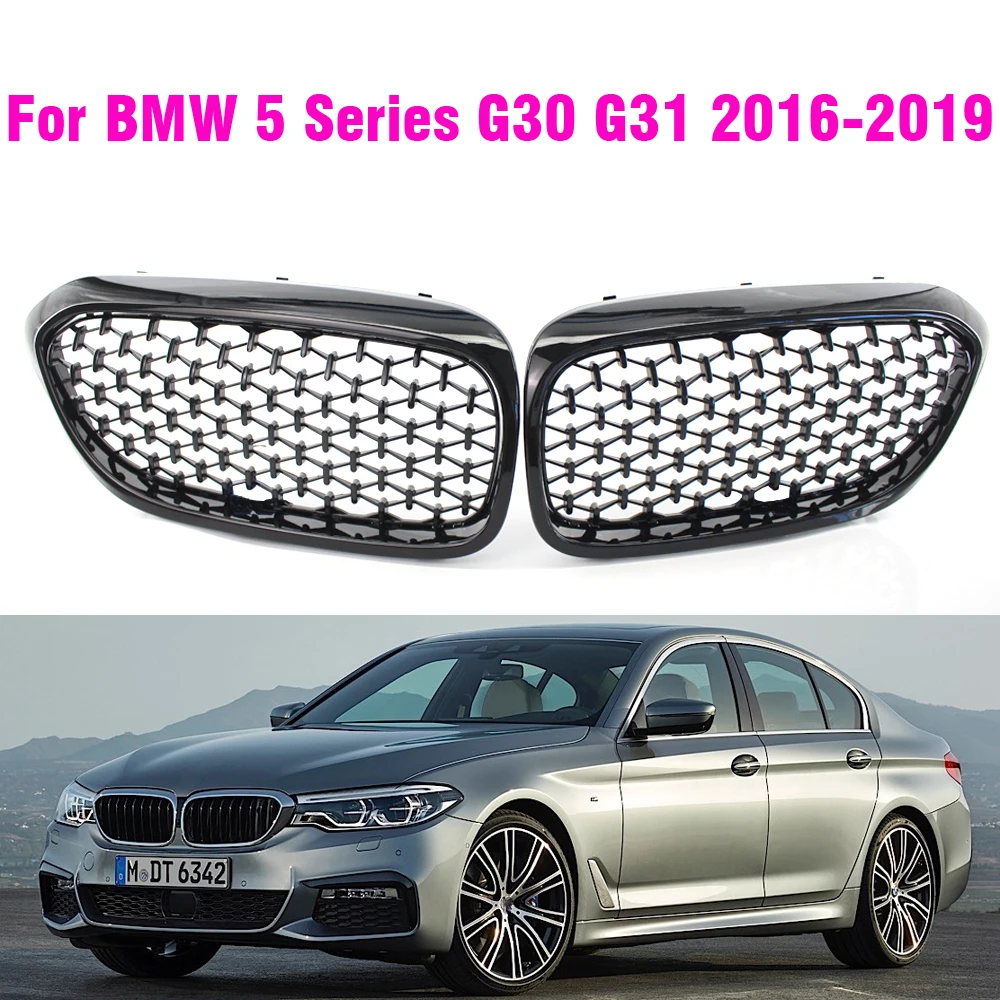 

Передняя ромбовидная решетка гипсофилы для BMW G30 G31 5 серии 525I 530I 540I 550I M5 ABS серебристый черный