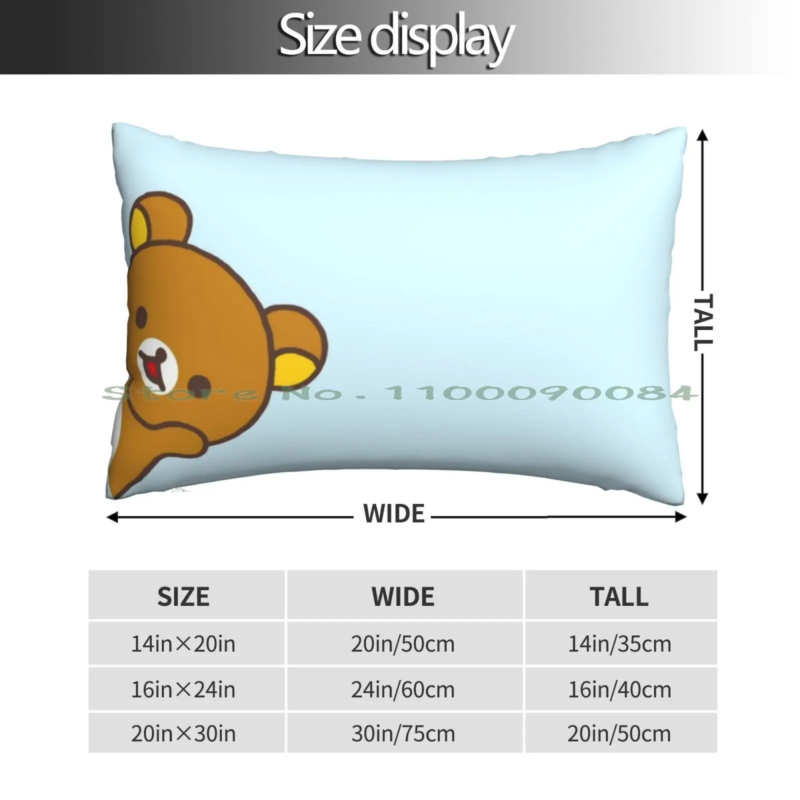 Pop Up Inspired Rilakkuma Graphic Pillow Case 20x30 50*75 Sofa Bedroom Eat Sleep Game Repeat Eat Sleep Oof Repeat Oof Noob