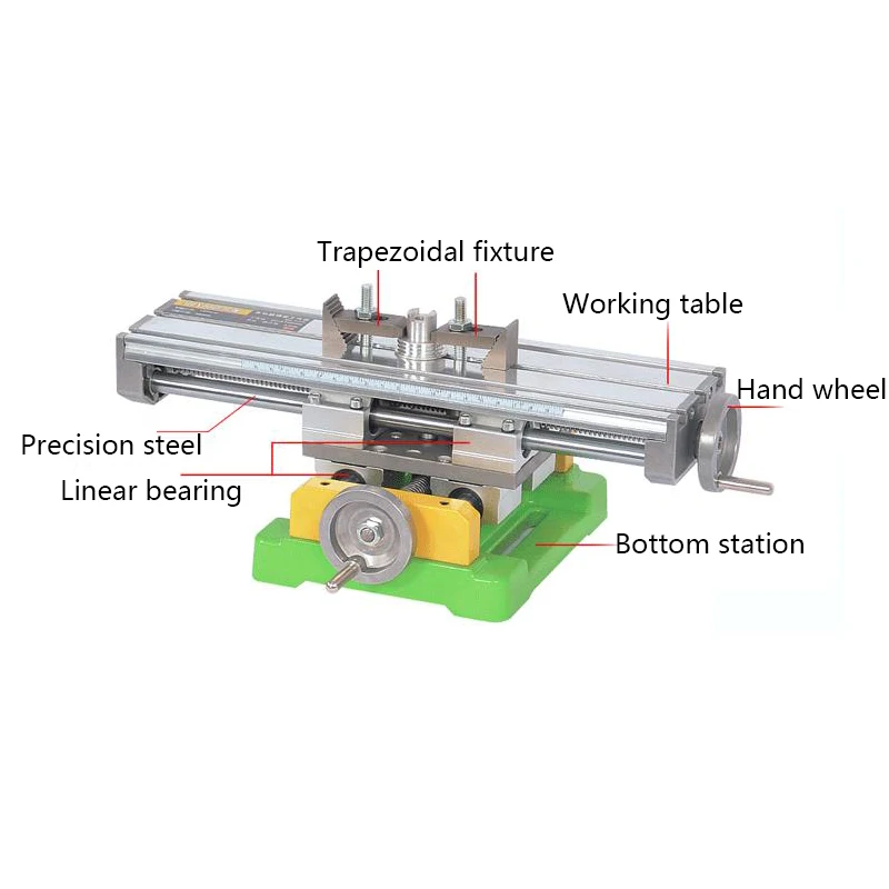 Precision Industry Heavy Dual-slot Multifunction Milling Machine Bench drill Vise worktable X Y-axis adjustment Coordinate table