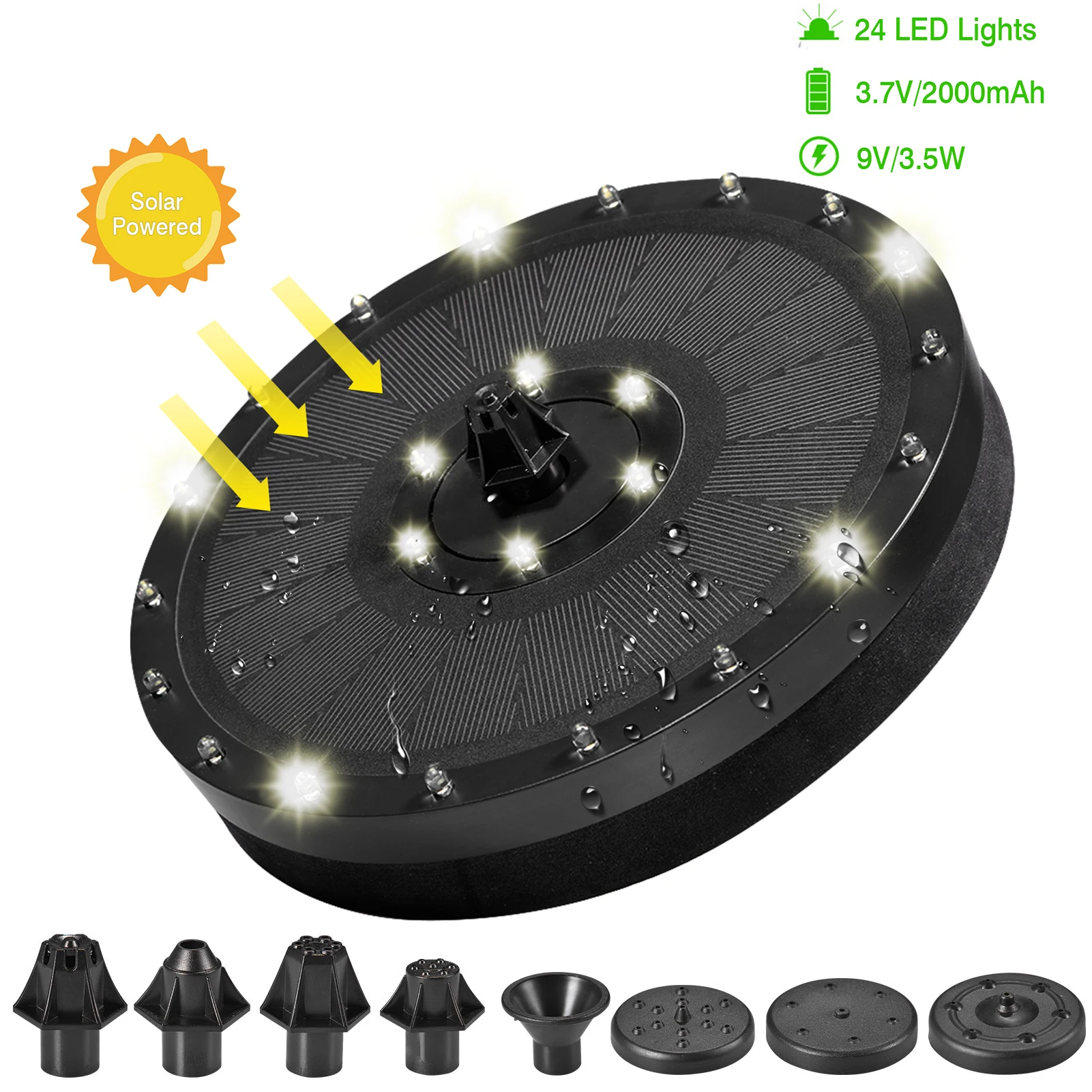 10V/9V/7V/6V3W/3.5/4W fontanna solarna kolorowe diody LED światła baseny pompa fontannowa Panel zasilany energią słoneczną fontanna wystrój ogrodu