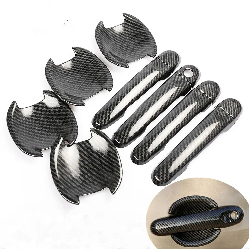 

For Nissan Note E12 2013-2019 Carbon Fiber Chrome Car Door Handle Cover Trim Stickers Car Styling Accessories