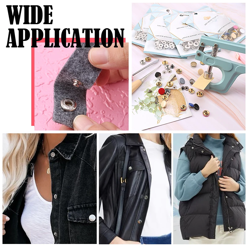 DIY Snap Buttons Fasteners Metal Snaps Press Studs Sewing Accessories Fabric Buttons For Clothing/Jackets/Jeans/Bags