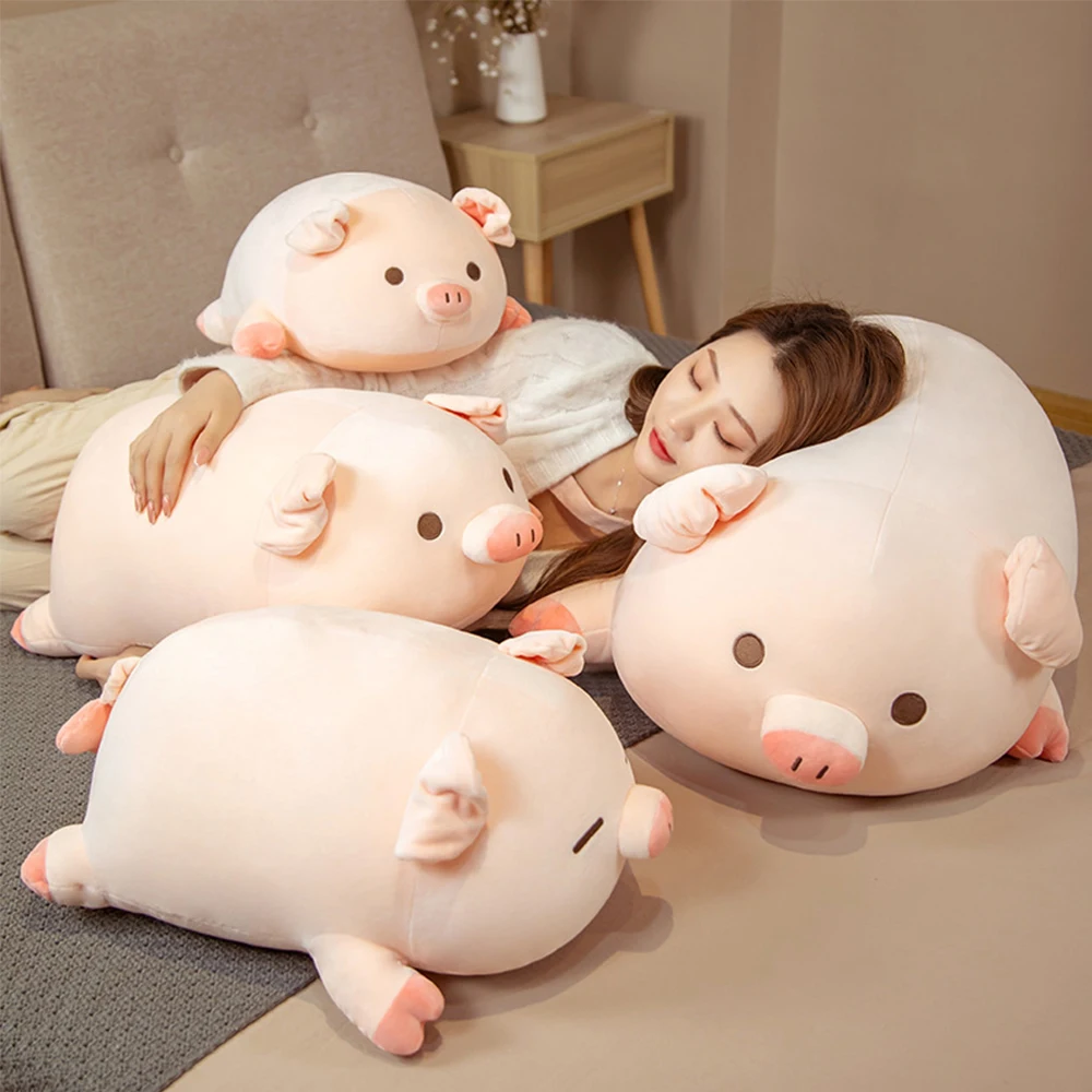 Peluche cochon en peluche pour enfants, jouets mignons, coussin, oreiller doux, canapé, Animal calme, poupées en peluche, cadeau d'anniversaire pour enfants