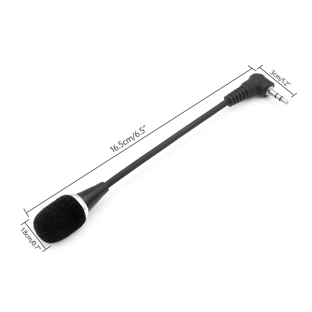 17cm Length Mini 3.5mm Jack Flexible Gooseneck Microphone Mic For Mobile Phone PC Laptop Notebook Condenser Mic Microphone