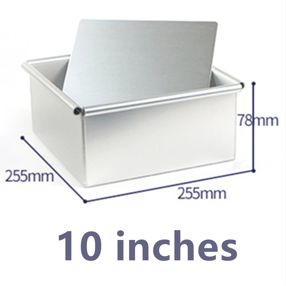 4 5 6 8 10 inches Square Cube Shape  Anode Aluminium Loose Bottom Cake Mold Chiffon Bread Molding Pan Tin DIY Bakery Supplies