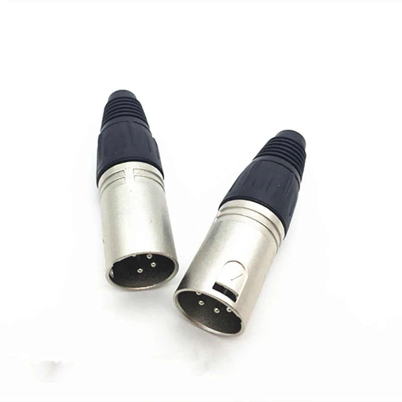 1pcs 고품질 4 핀 5Pin 구리 바늘 실버 도금 오디오 XLR 어댑터 여성/남성 5 콜 마이크 커넥터 플러그 어댑터