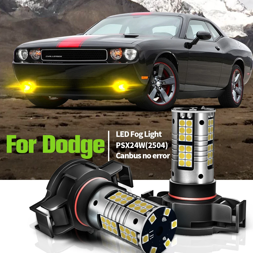 

2pcs LED Fog Light Blub Lamp Canbus PSX24W 2504 For Dodge Avenger Caliber Charger Durango Journey Nitro Grand Caravan Challenger