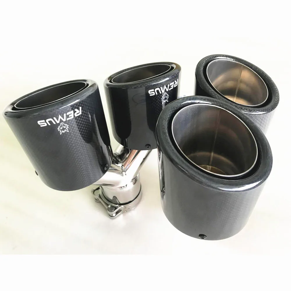 1 PC Car Modification  Universal Dual Stainless steel Automobile Exhaust pipe выхлопные системы REMUS exhaust tip  exhaust tip