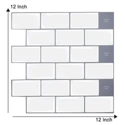 3D Peel and Stick White Subway Wall Tile Sticker Wallpaper Backsplash Of Kitchen Wall Tile Stickers Peel and StickWall Tile-1pcs