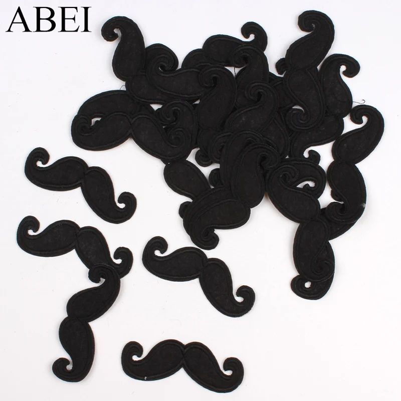 10pcs DIY Funny beard Patches Iron On Embroidery Clothes Stickers Cartoon mustache Badge Jeans Backpack Dress Appliques Material