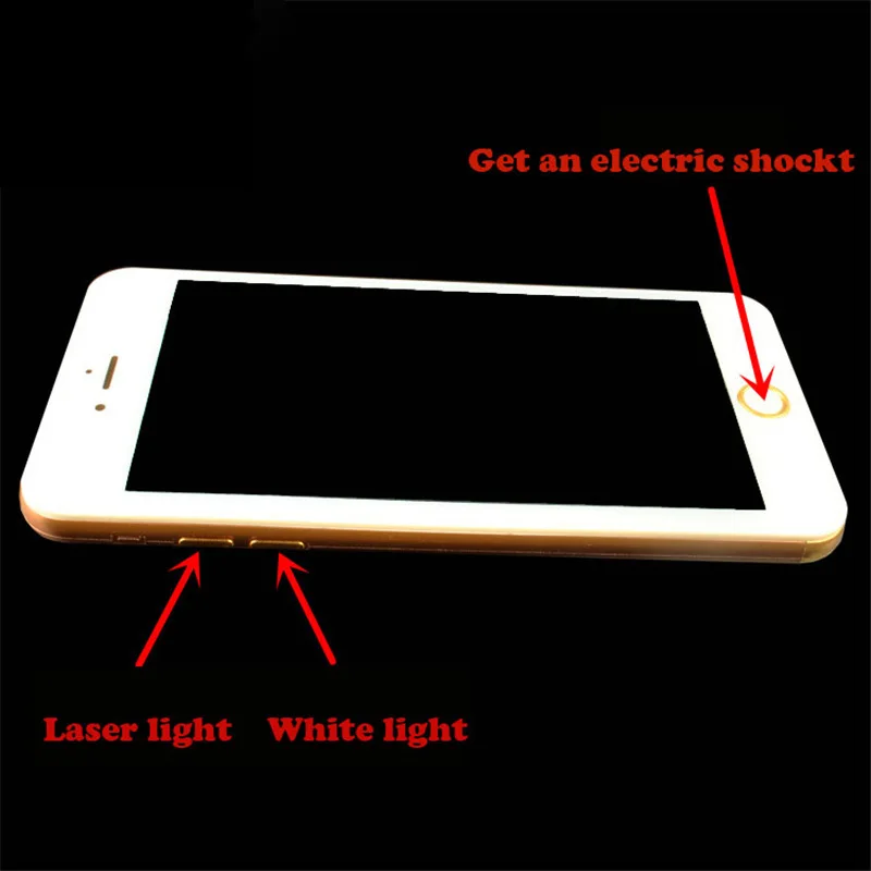 Creative spoof Electric shock practical joke Funny The Whole Person Tricky Electric Toy Flashlight phone model Christmas gift