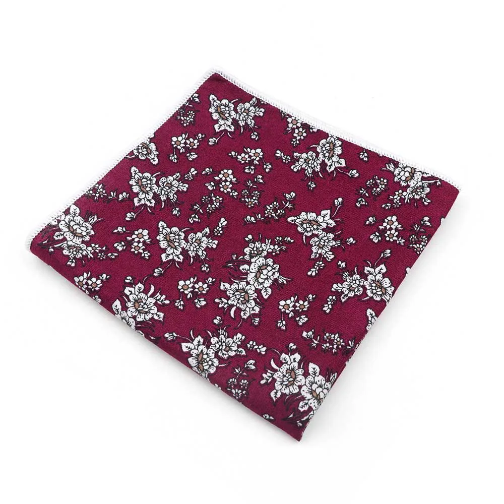 Men's Floral Pocket Square, Retro Style