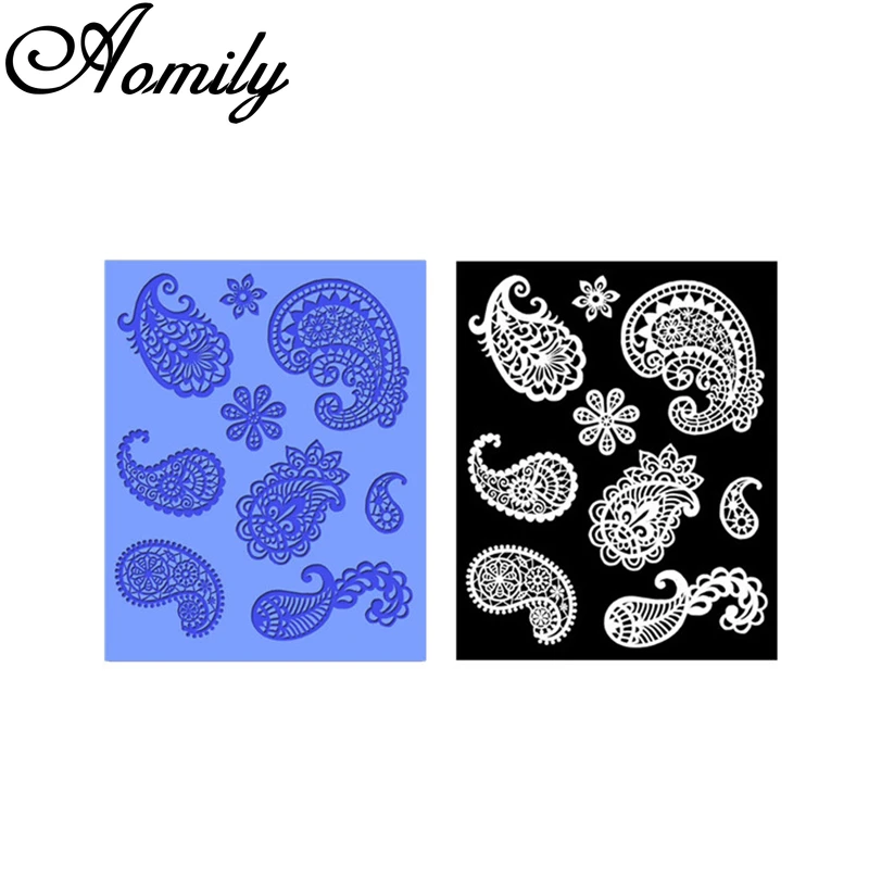 Amoliy Silicone Cake Lace Mat Silicone Mold Cake Decoration Mold Fondant Chocolate Sugar Icing Mat Pad Baking Accessories