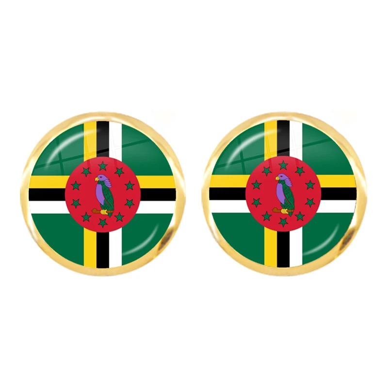 The Commonwealth of Dominica,Saint Lucia,Saint Vincent and the Grenadines,Barbados,Grenada,Ecuador National Flag Stud Earrings