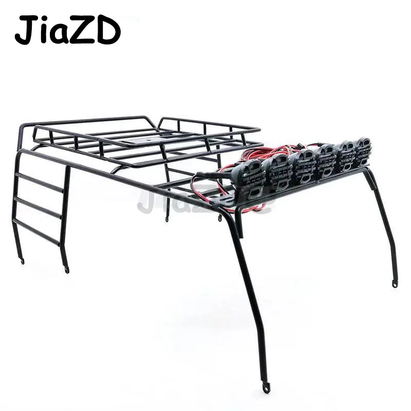 

1PCS 5-11V Metal Roof Luggage Rack with 6 White LED Light for 1/10 AXIAL SCX10 D110 D90 Jeep Wrangler RC Crawler Climbing Car W5