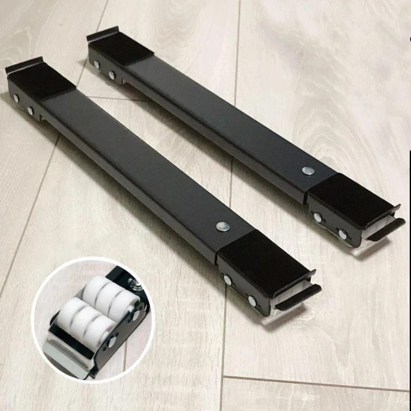 2Pcs Washing Machine Stand Movable Adjustable Refrigerator Mobile Base Roller Bracket Universal Washing Machine Dryer Holder