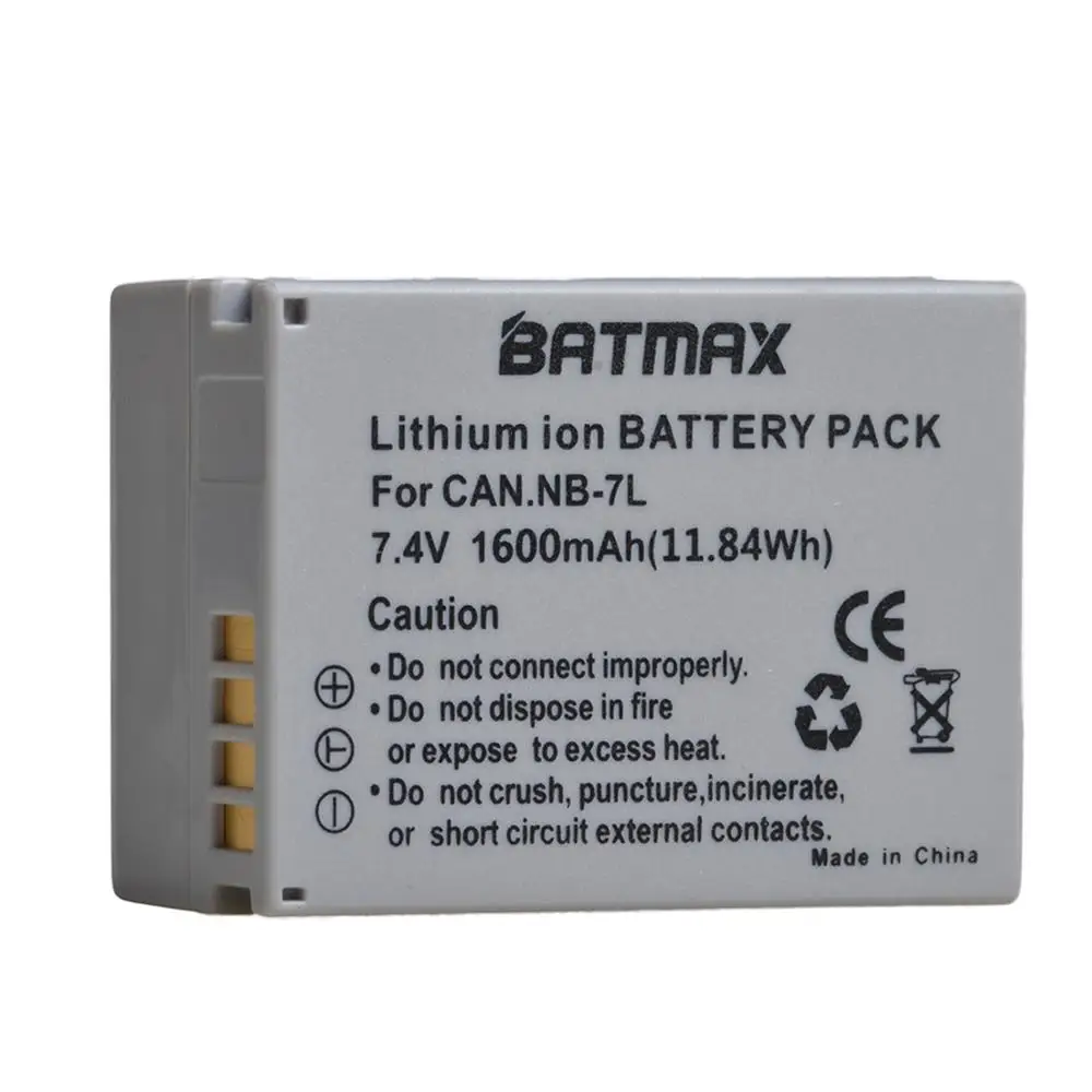 1Pc 1600mAh NB-7L NB7L NB 7L Battery for Canon PowerShot G10 G11 G12 SX30 SX30IS Camera