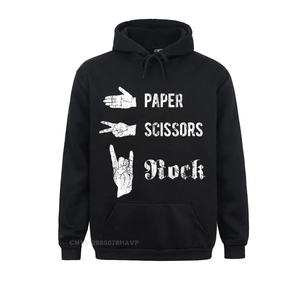 Fashionable Funny Paper Scissors Rock Music Design - Vintage Effect Personalized Sweatshirts Women Hoodies Men Hoods Mother Day