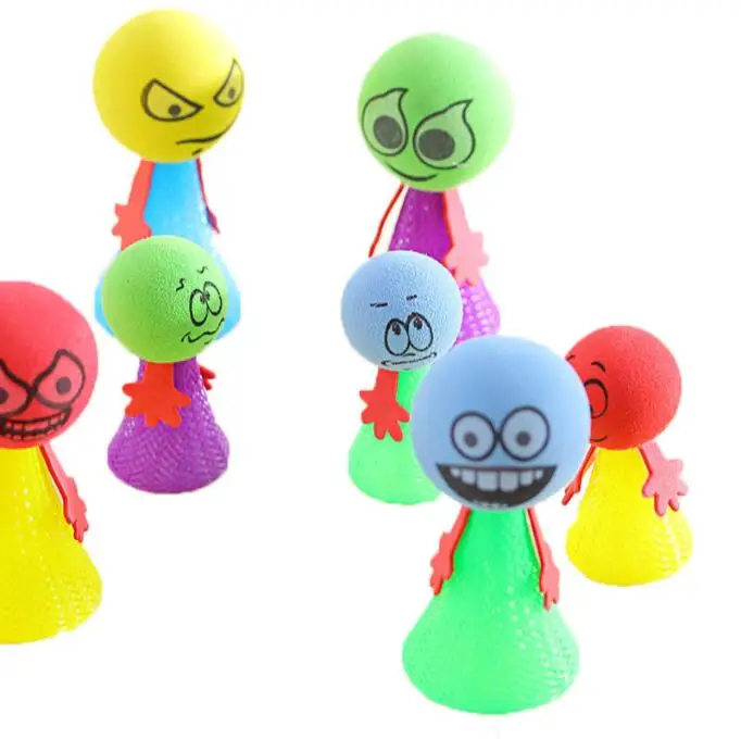 iWish 65mm H Jumping Dolls Kids Bouncing Spring Stress Relief Toys Education Game Push N Down Jump Man for Children Christmas