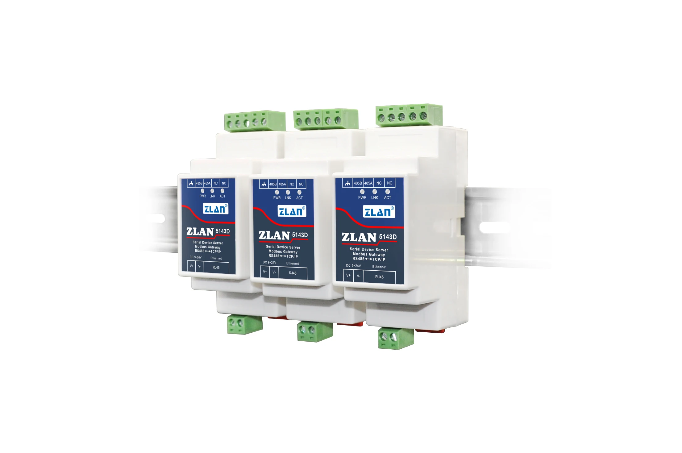 

ZLAN5143D Din Rail Mounting RS485 Serial port to TCP/IP Ethernet Converter Modbus RTU to Modbus TCP Server