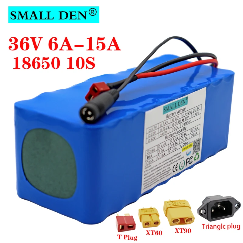 36V 6Ah 8Ah 10Ah 12Ah 15Ah 18650 ebike li-ion battery pack 10S 500W High Power With BMS 42V Electric Motorcycle Bicycle tricycle