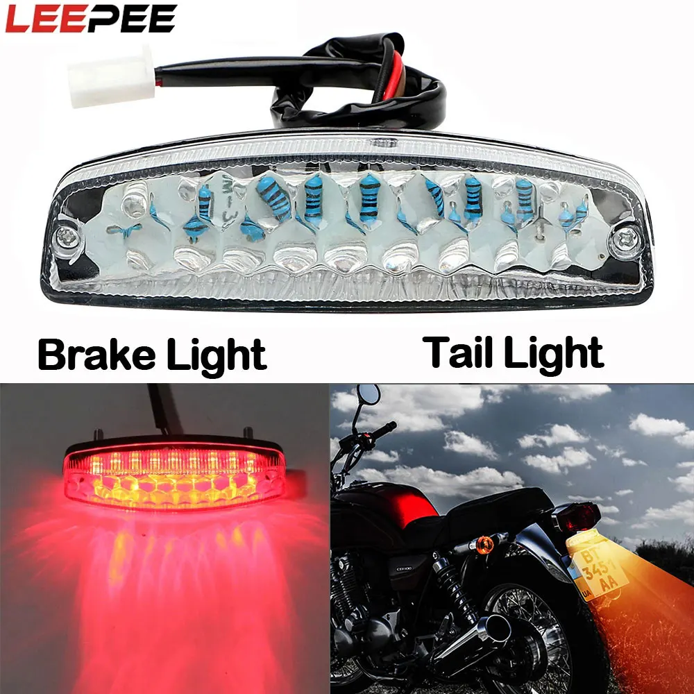 

Universal LED Rear Lights Motorcycle Lighting Indicator Lamp Moto Tail Brake Light Moto Accessories For ATV Quad Kart