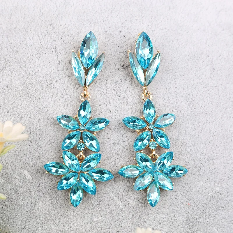 VEYO Crystal Earrings Geometry Drop Earrings for Women 2 Color Fashion Jewelry Brincos Gift Wholesale