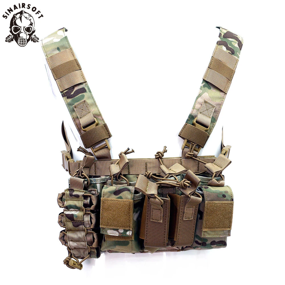 D3 Tactical Vest Chest Rig Pack Pouch Combat Paintball Multi-pocket  Lightweight Nylon Outdoor Camping Hiking Accessories