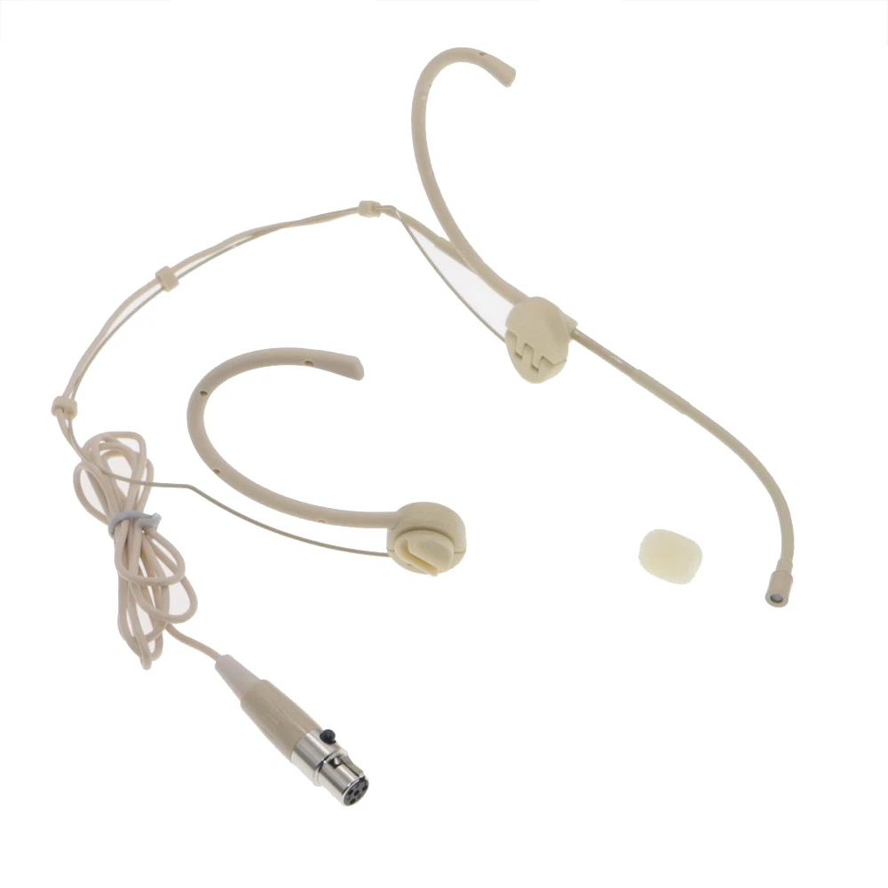 

Portable Collapsible Frame Headset Microphone Mini XLR 3Pin Plug For AKG Samson Gemini Wilress MiCWL OM12-TA3F Beige