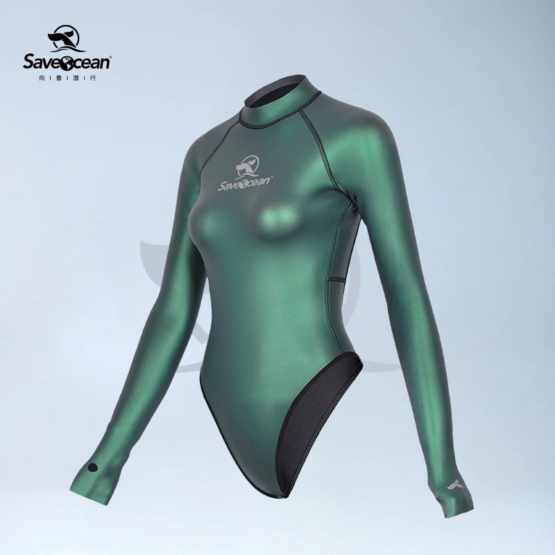 【新品・未使用】SAVE OCEAN レディース ビキニタイプ ウェットスーツ Saveocean2mm長袖バックレスtバックビキニワンピースウェットスーツ