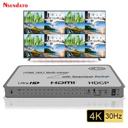 HDMI Multi viewer 4K 1080P 16X1 hdmi splitter 16 In 1 Out Seamless Switch multiviewer 16 Display SCreen Divider For TV Monitor