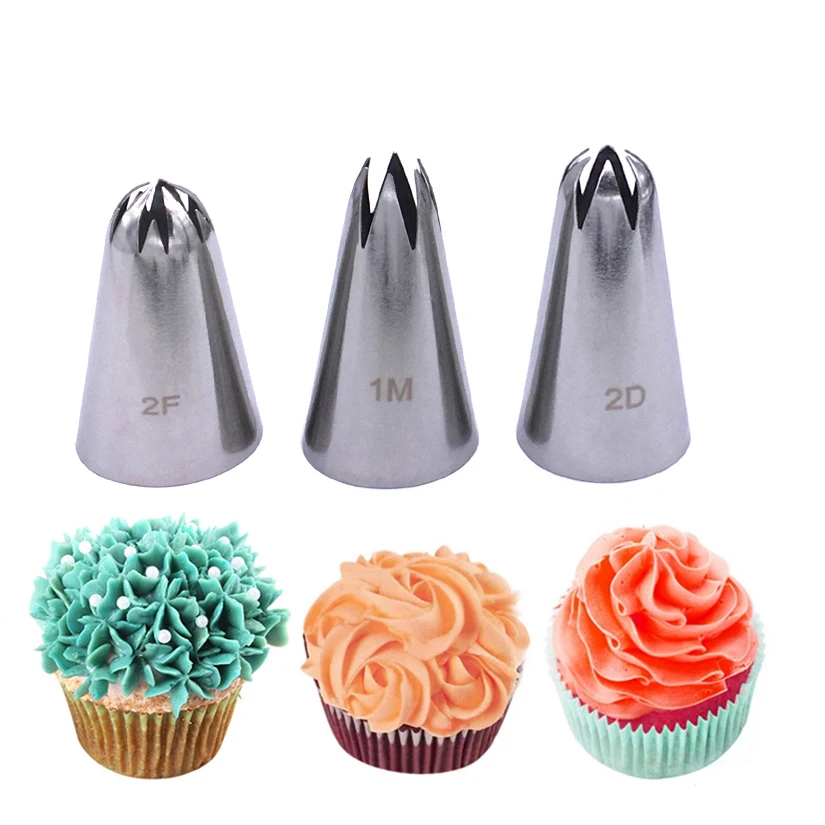 

3 pcs/set Icing Piping Nozzles Fondant Cake Decorating Pastry Tip Set Cupcake Tools Bakeware