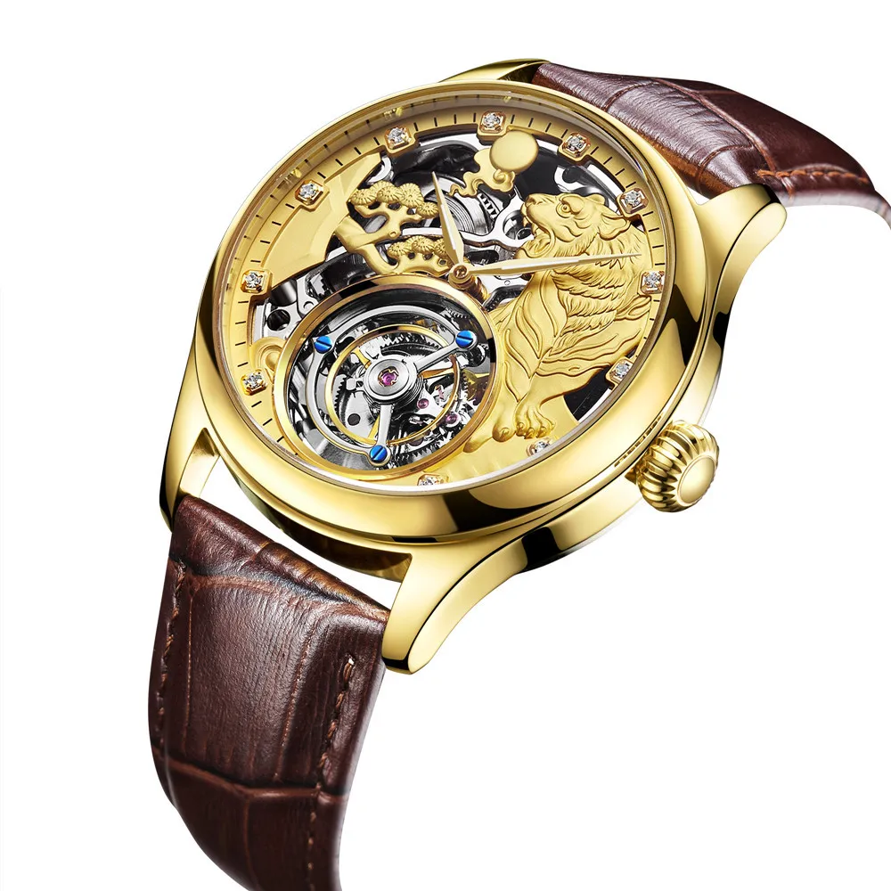 Tourbillon Watch AESOP Original Watch Skeleton Mechanical Sapphire Mens Watches Top Brand Luxury Clock Men Relogio Masculino