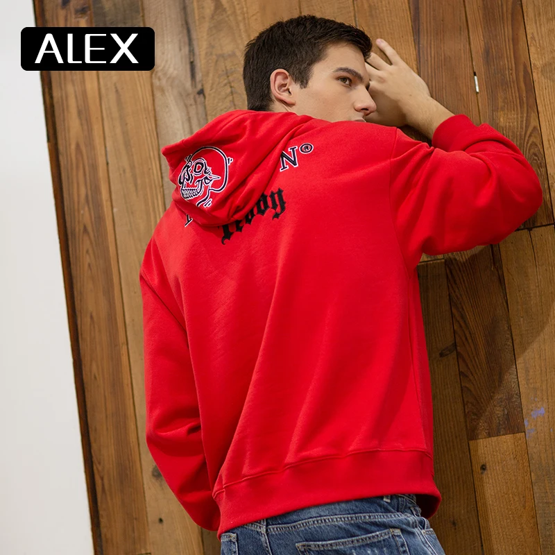 Alex Plein Man Hoodies Teddy Bear Towel Embroidery Oversized Sweatshirt 100% Cotton One Piece Couple Clothing Streetwear Cartoon