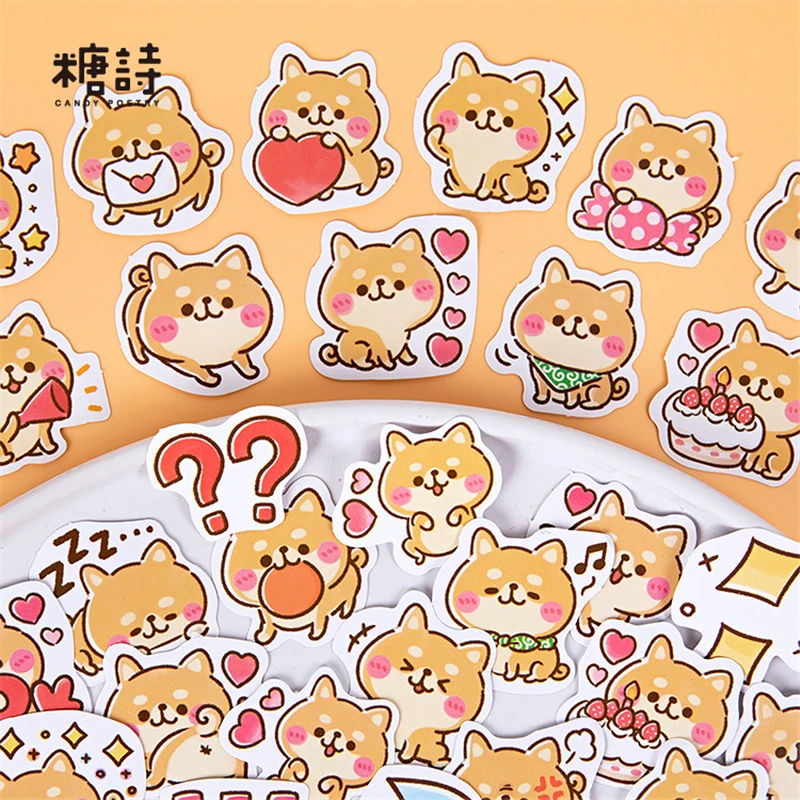 45 Pcs/Box Shiba Inu\'s World Decorative Stationery Stickers set cute dog Scrapbooking DIY Diary Album Stick Lable