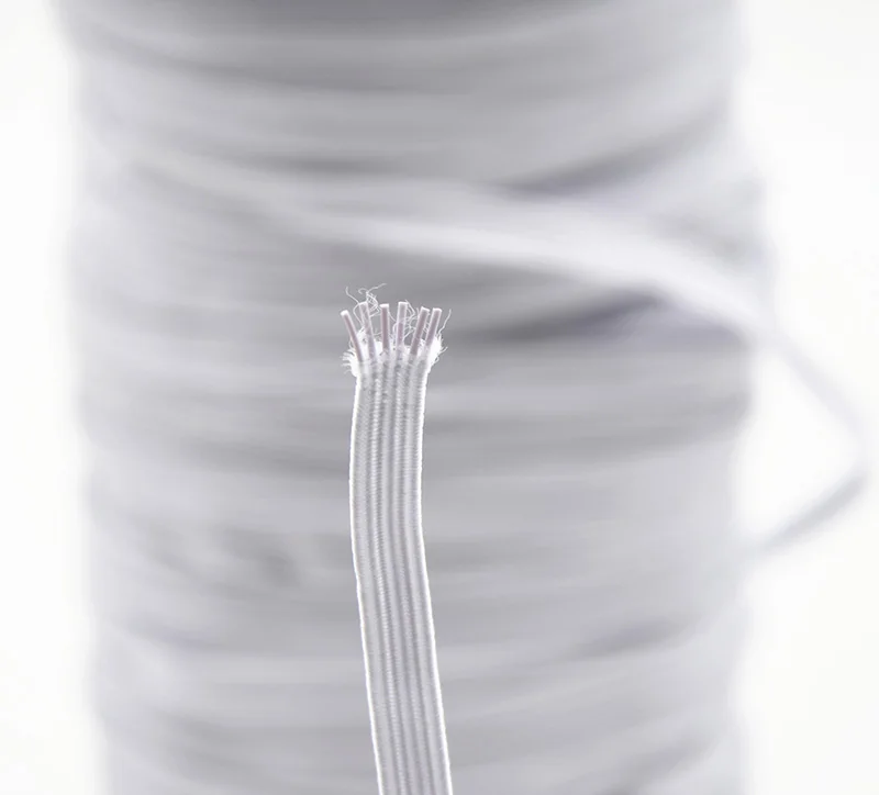 1 rolle Elastische Band Weiß Schwarz Nylon Gummi Band Kabel Geflecht Starken Seil Garment Nähen Zubehör DIY Maske Handwerk 3/6/ 8/10/12mm – Detail 5