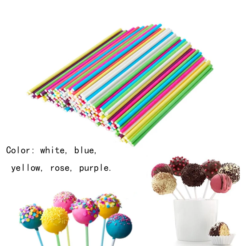 50pcs/bag 1bag  colorful cake sticks lollipop paper sticks 10cm / 11.5cm / 15cm biscuit chocolate candy stick