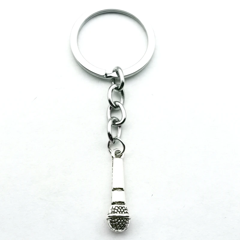 جديد خمر شريط مسجل صغير المفاتيح ستار المطارد هدية ميكروفون نموذج لطيف قلادة المفاتيح نجمة تذكارية DIY بها بنفسك اليدوية