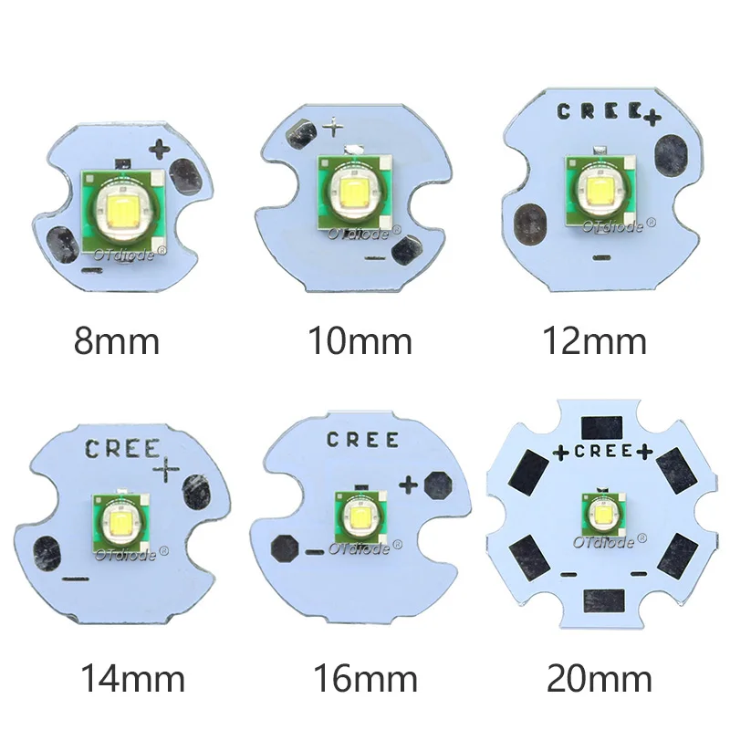 10pcs 3W LED XPE XP-E R3 High Powr LED Beads Chip Warm White Cold White 3000K 6500K 8000K 10000K 13000K with 20mm 16mm PCB Board